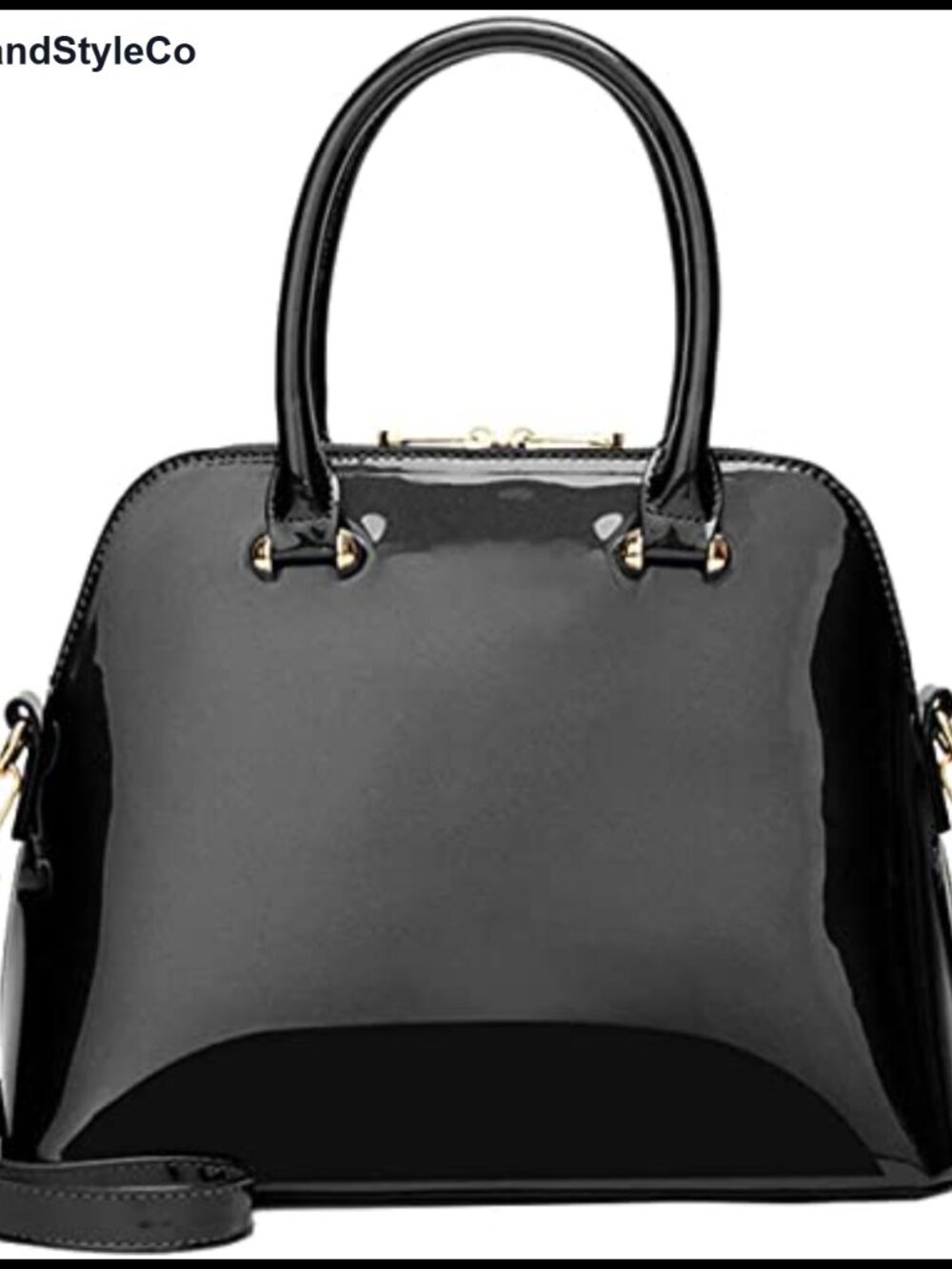 Shiny Patent Leather Satchel Tote Top Handle Shoulder Bag